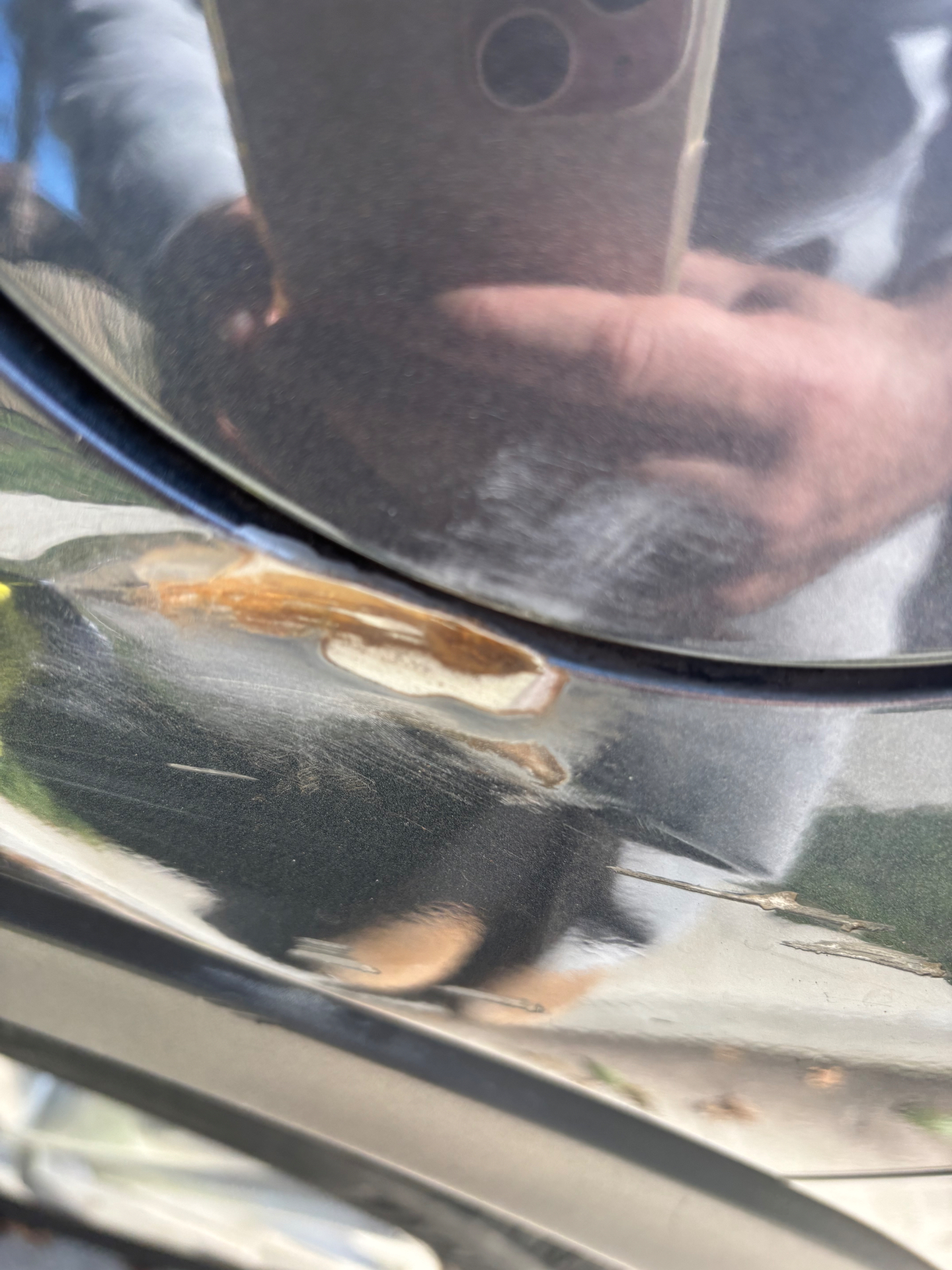 Paint transfer & scratch — before correction